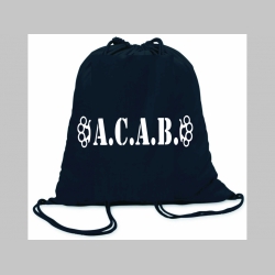 A.C.A.B. dva boxery, ľahké sťahovacie vrecko ( batôžtek / vak ) s čiernou šnúrkou, 100% bavlna 100 g/m2, rozmery cca. 37 x 41 cm